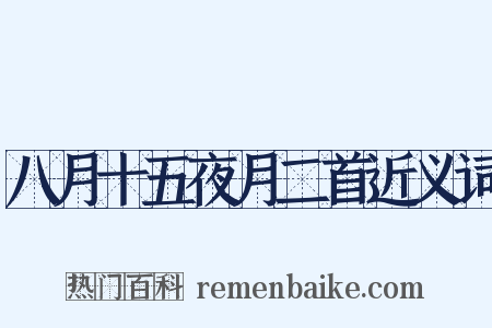 八月十五夜月二首近义词是什么意思的图片